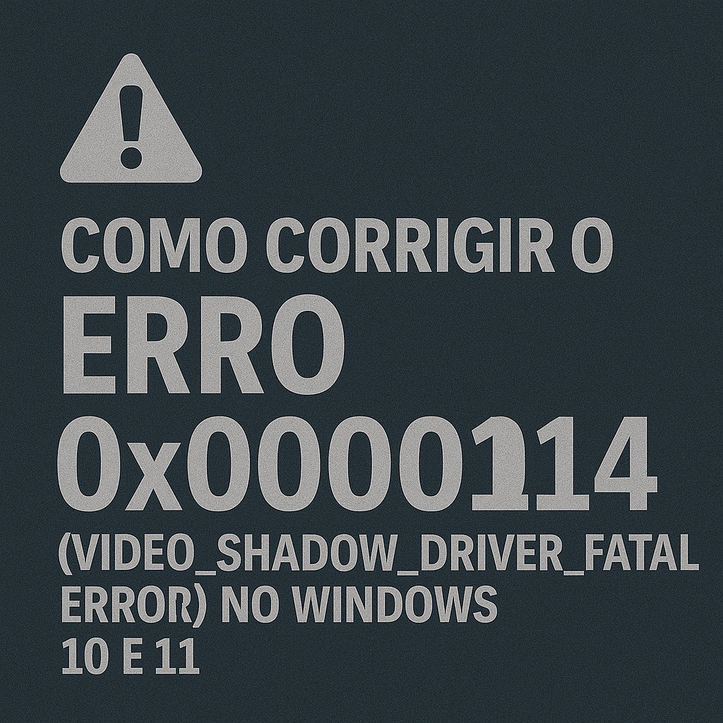 Como Corrigir o Erro 0x00000114 (VIDEO_SHADOW_DRIVER_FATAL_ERROR) no Windows 10 e 11