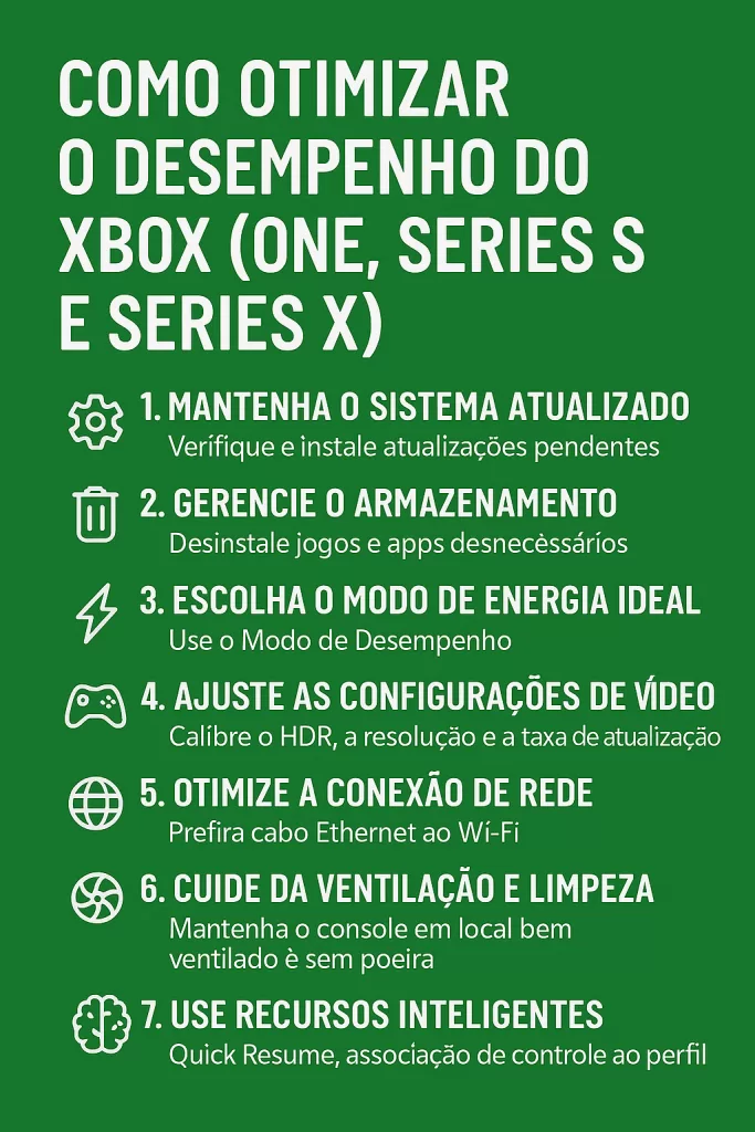 Como Otimizar o Desempenho do Xbox (One, Series S e Series X
