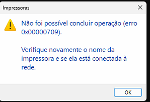 Soluções para o erro 0x00000709